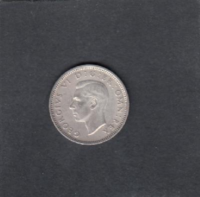Beschrijving: 6 Pence  GEORGIUS VI  